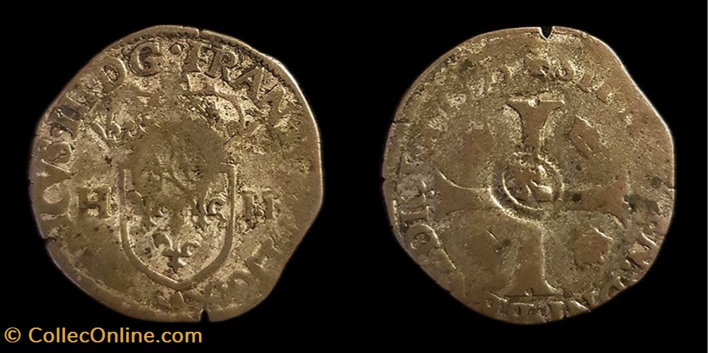 Louis XIII - Quinze Deniers su Douzain contremarqué monnaies europe medievale france royales louis xiii quinze deniers su douzain contremarque