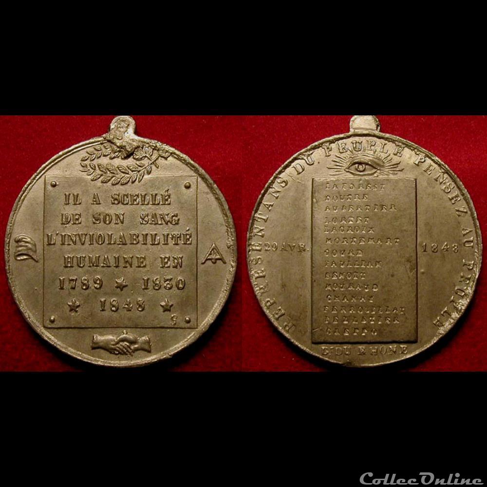 medaille france revolution de 29 avril 1848 lyon