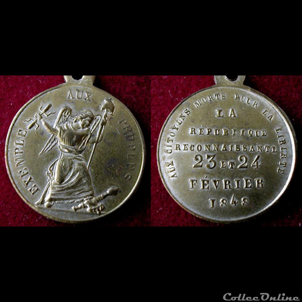medaille france revolution fevrier 1848 commemoration des journees de fevrier