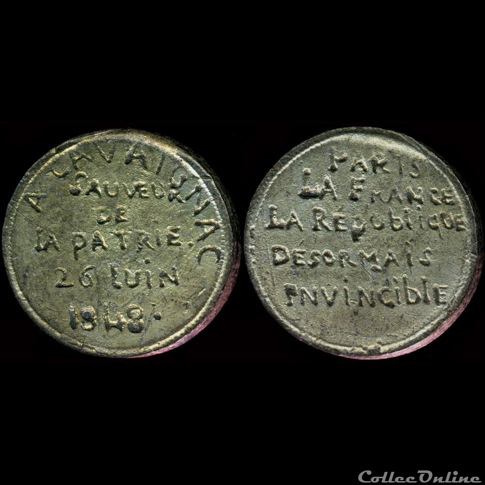"Journées de Juin 1848" - Le Général Cavaignac, chef du Pouvoir Excécutif medaille france revolution journees de juin 1848 le general cavaignac chef du pouvoir excecutif