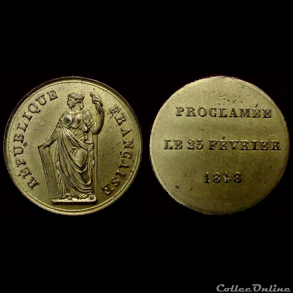 medaille france revolution 25 fevrier 1848 proclamation de la republique