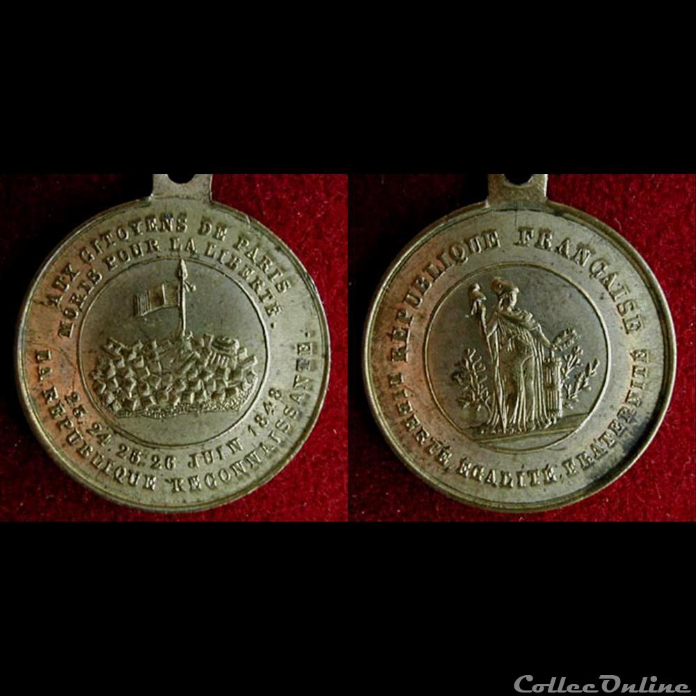 medaille france revolution journees de juin 1848 souvenirs de la lutte