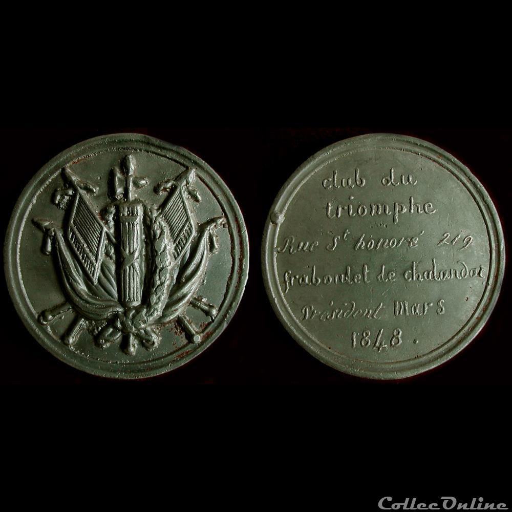 france revolution 1848 medailles des clubs et societes