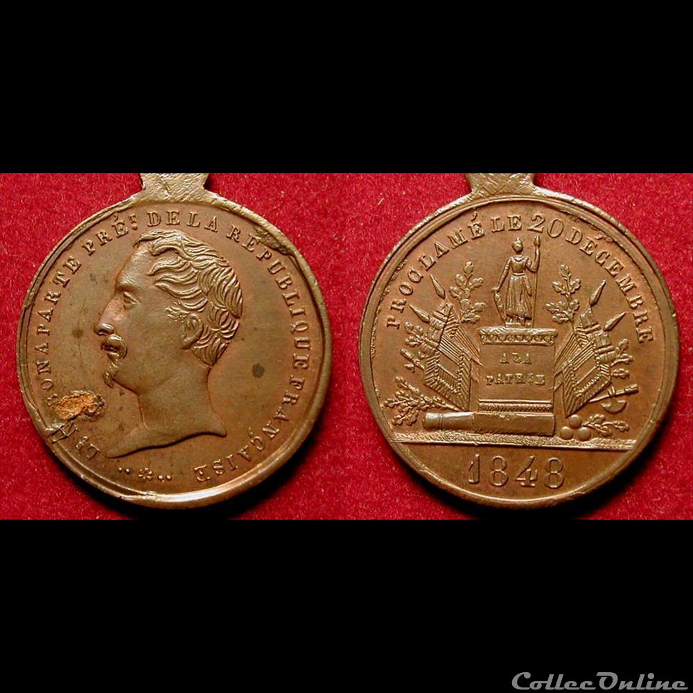 20 Décembre 1848 - Proclamation du Président medaille france revolution 20 decembre 1848 proclamation du president