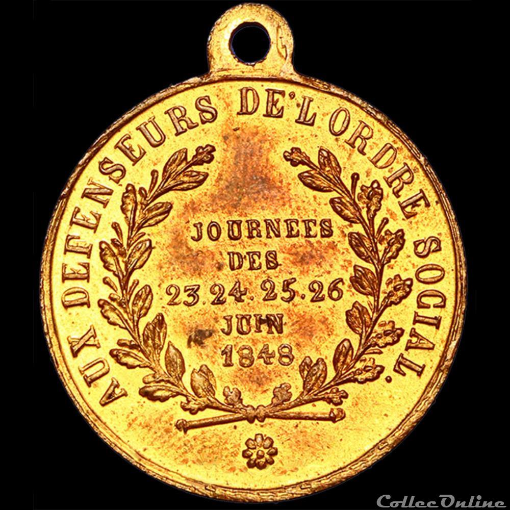 "Journées de Juin 1848" - Représentants & généraux tués ou blessés 3 medaille france revolution journees de juin 1848 representants generaux tues ou blesses