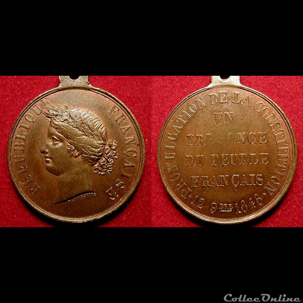 medaille france revolution 12 novembre 1848 promulgation de la constitution