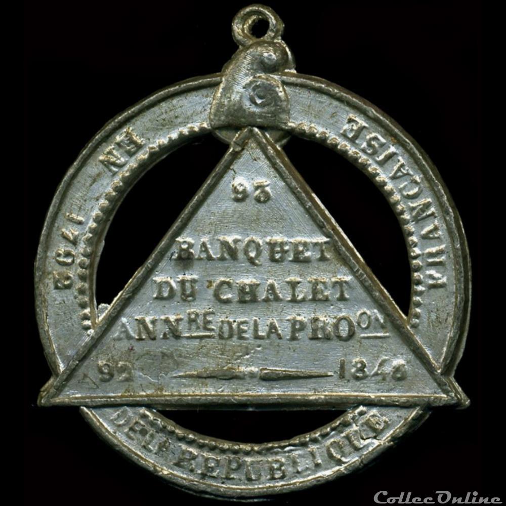 medaille france revolution 22 septembre 1848 anniversaire de la 1ere republique