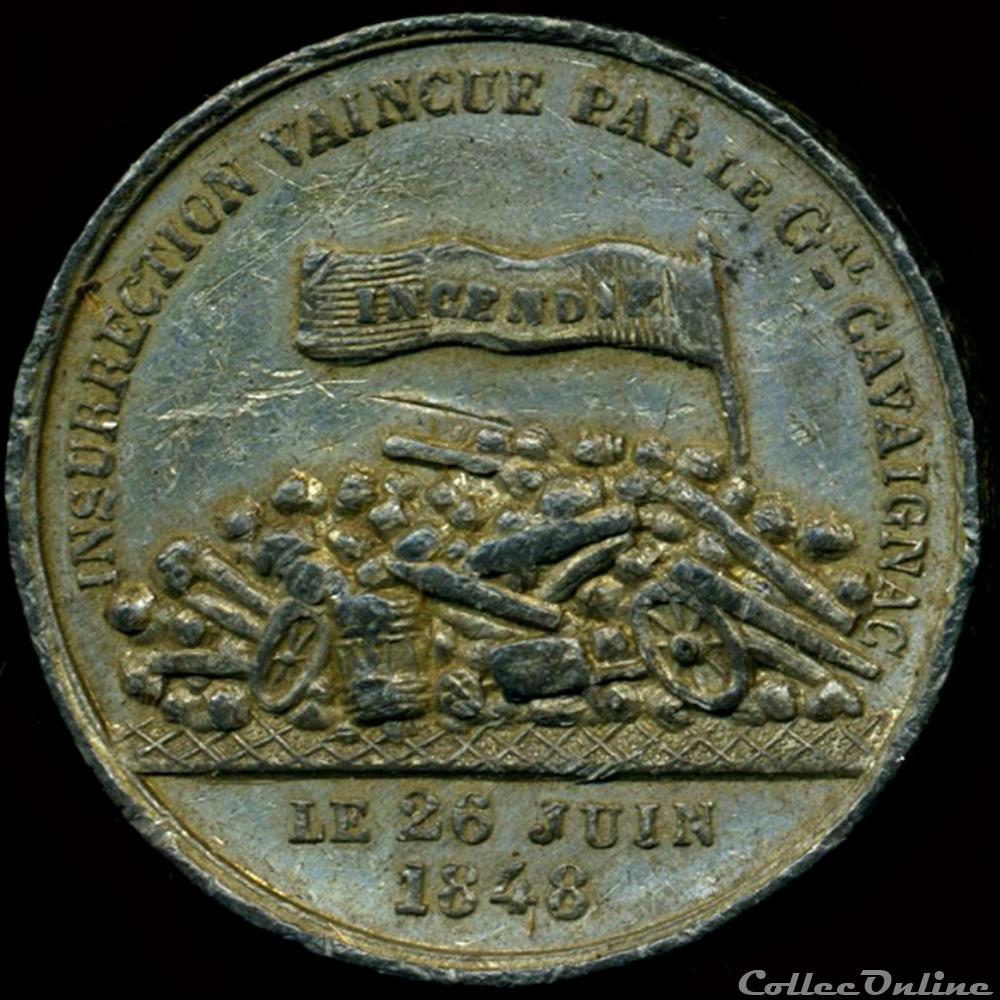 "Journées de Juin 1848" - Souvenirs de la lutte 3 medaille france revolution journees de juin 1848 souvenirs de la lutte