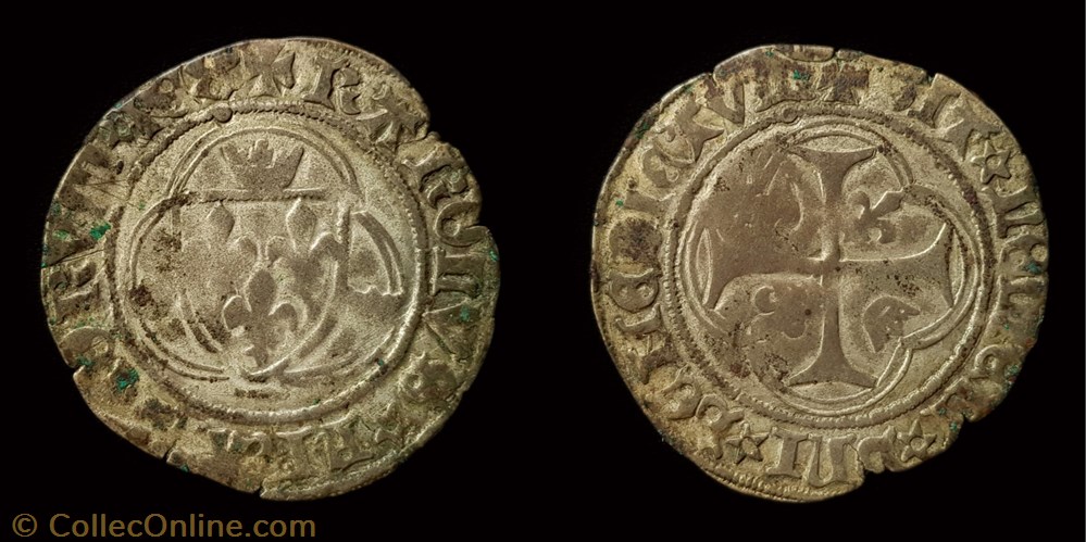 Charles VII "le Victorieux"- Blanc aux Couronelles monnaie france royale charles vii le victorieux blanc aux couronelles