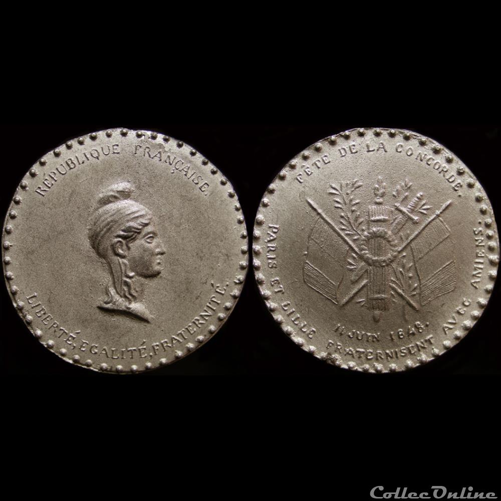 medaille france revolution de 11 juin 1848 lille