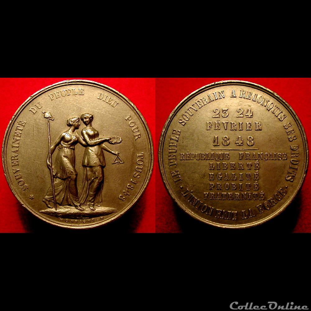Février 1848 - Commémoration des Journées de Février medaille france revolution fevrier 1848 commemoration des journees de fevrier