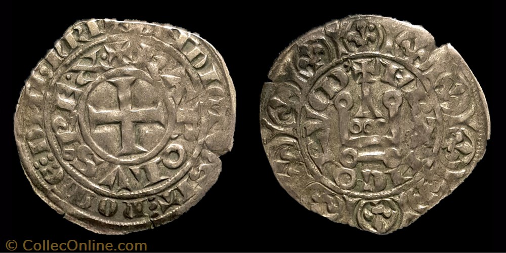 Charles IV "le Bel" - Maille Blanche monnaie france royale charles iv le bel maille blanche