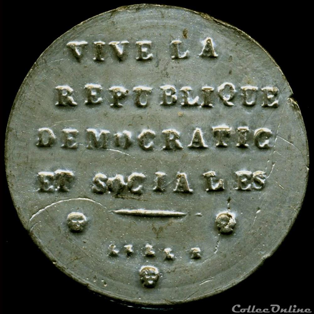 Juin 1848 (Lille) 3 medaille france revolution de juin 1848 lille