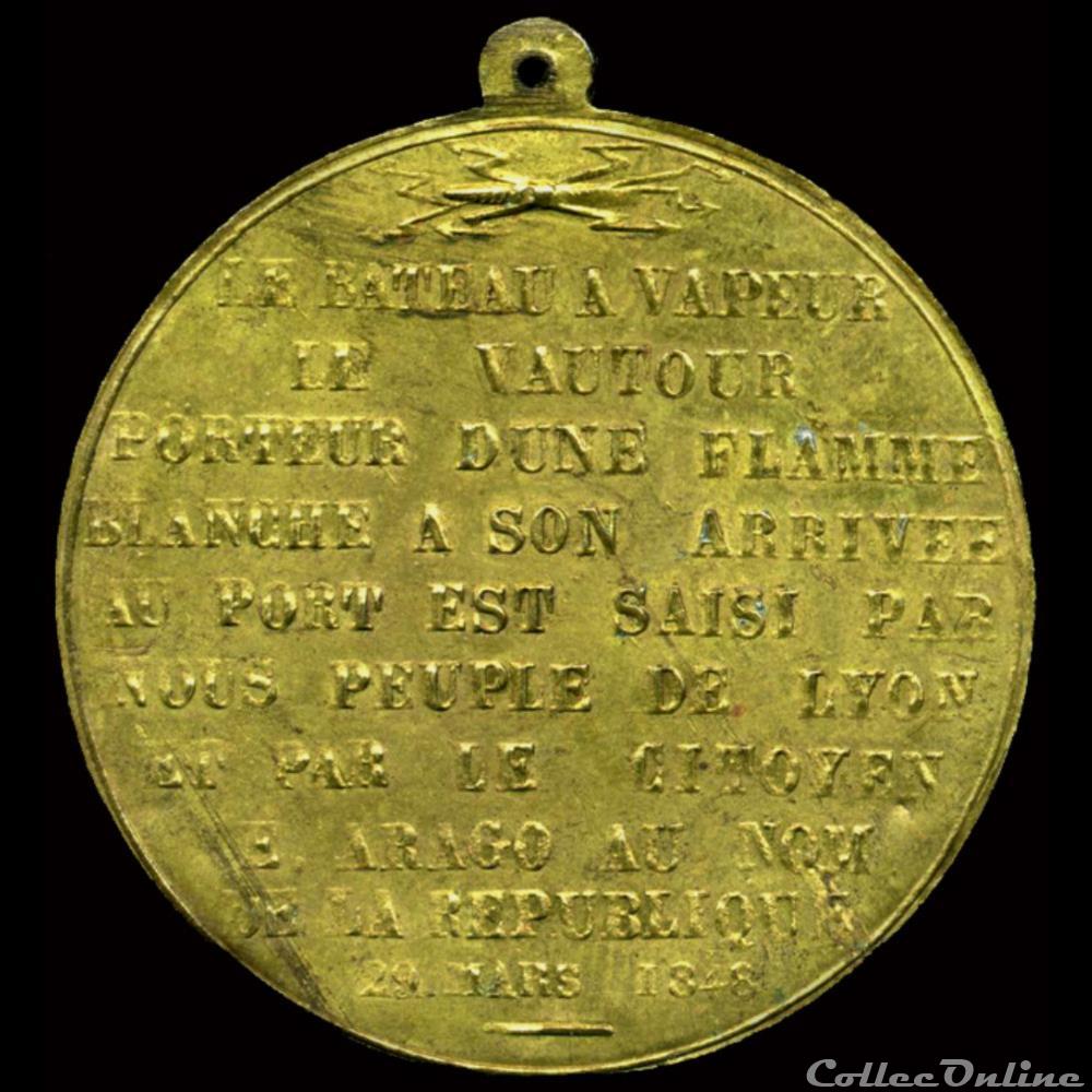 29 Mars 1848 (Lyon) 3 medaille france revolution de 29 mars 1848 lyon