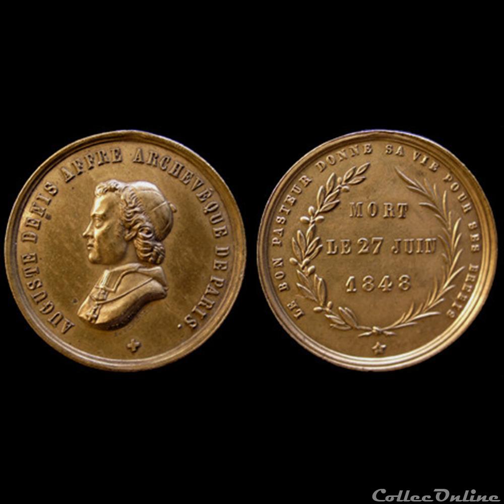 medaille france revolution journees de juin 1848 mort de archeveque affre