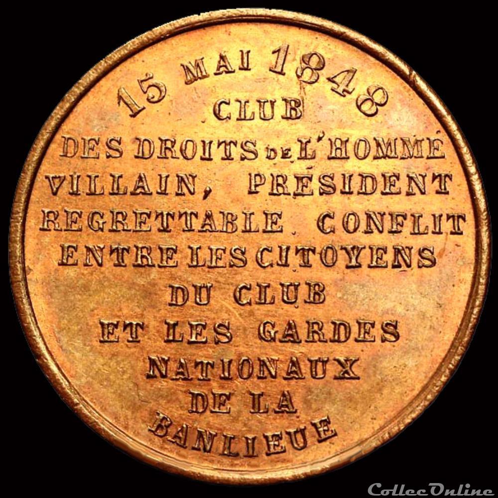 15 Mai 1848 - Arrestation des auteurs de l'attentat 3 medaille france revolution 15 mai 1848 arrestation des auteurs de attentat