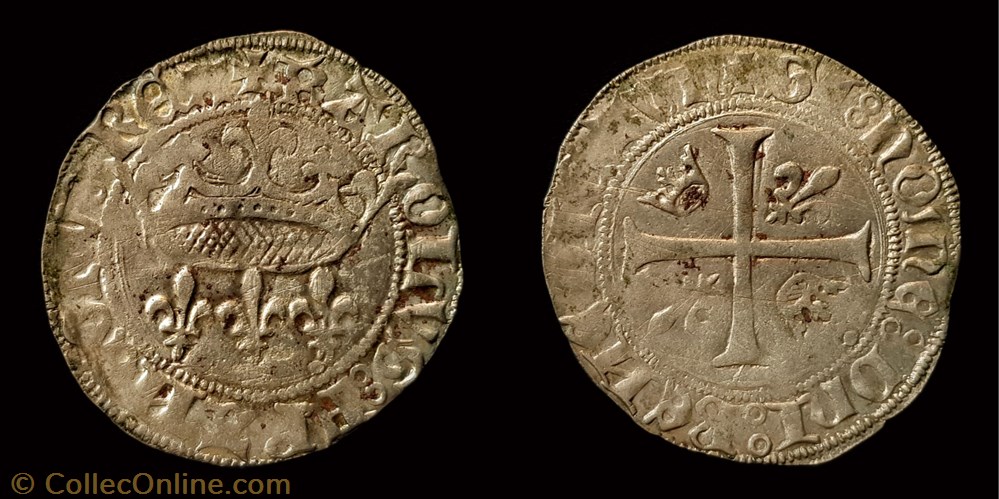 Charles VII "le Victorieux"- Blanc aux Lis accostés monnaie france royale charles vii le victorieux blanc aux lis accostes