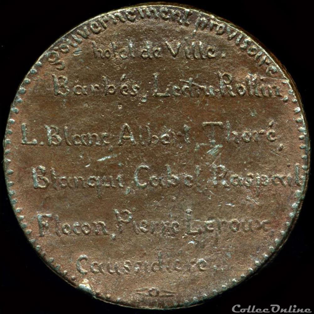 15 Mai 1848 - Violation de l'Assemblée Nationale par l'émeute 2 medaille france revolution 15 mai 1848 violation de assemblee nationale par emeute