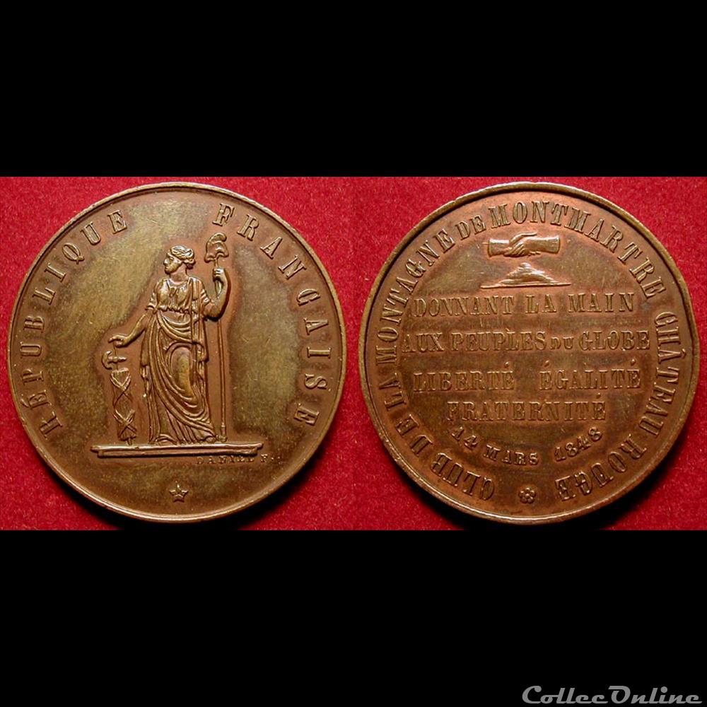 france revolution 1848 medailles des clubs et societes