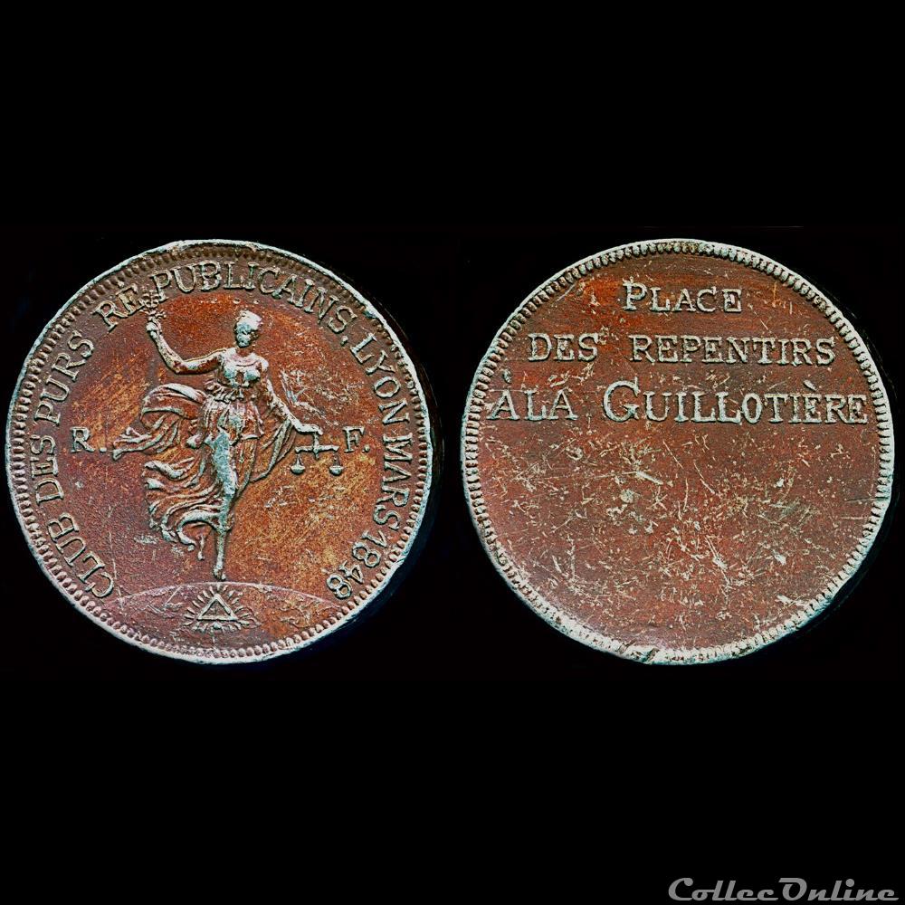 france revolution 1848 medailles des clubs et societes lyon