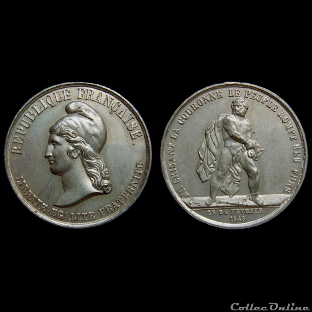 medaille france revolution de 23 24 fevrier 1848 lyon