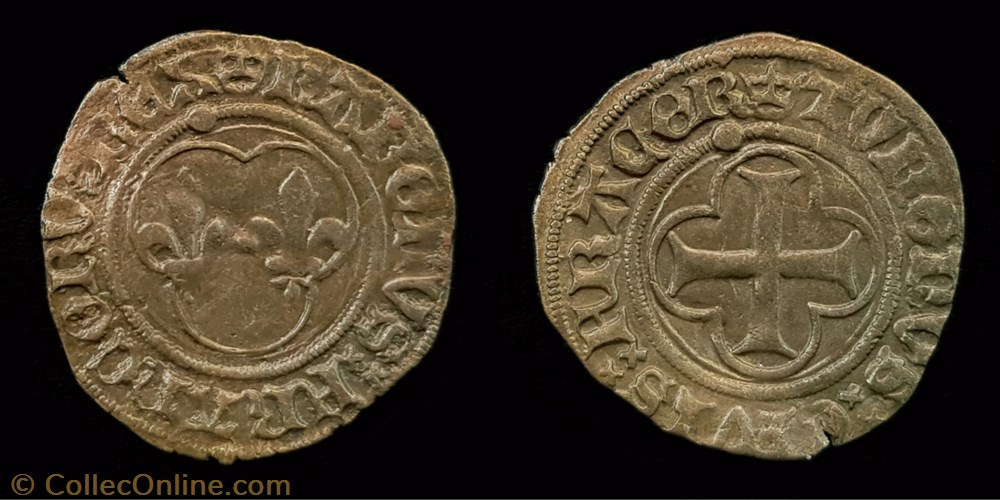 Charles VII "le Victorieux"- Denier Tournois au briquet monnaie france royale charles vii le victorieux denier tournois au briquet