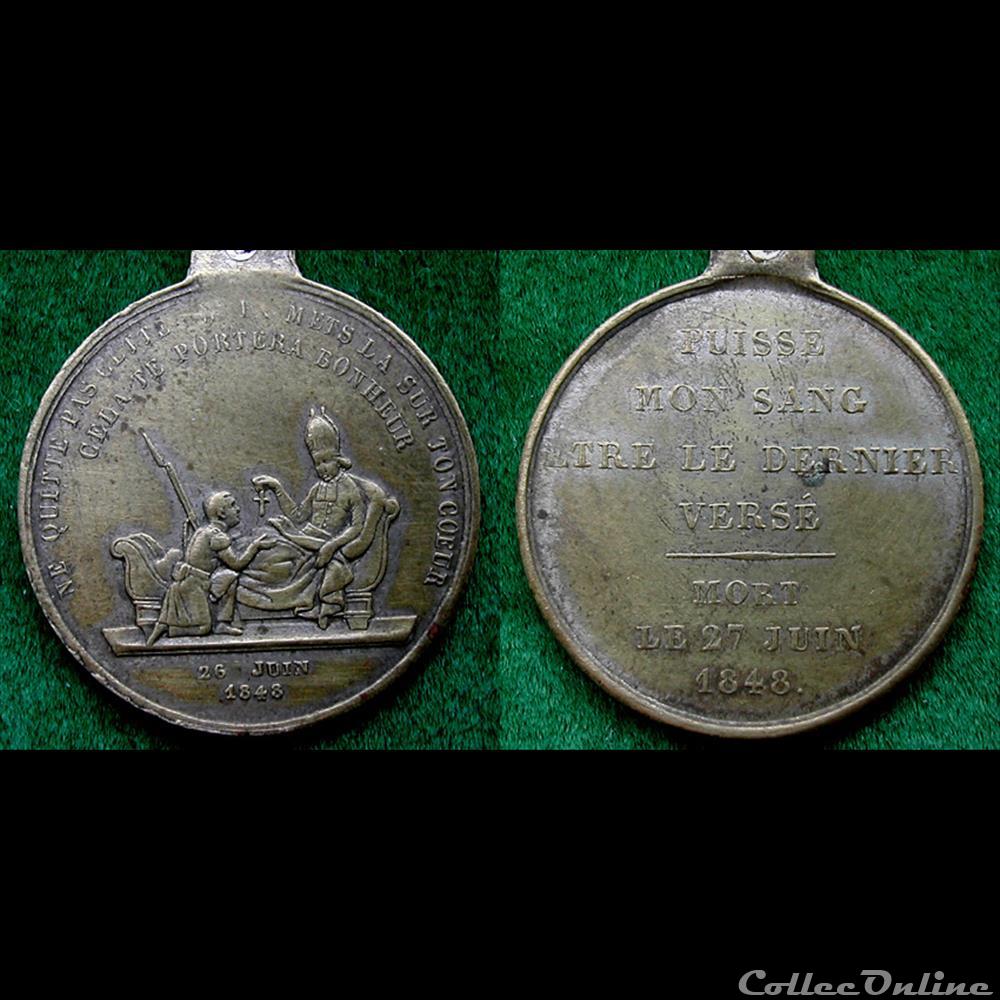 medaille france revolution journees de juin 1848 mort de archeveque affre