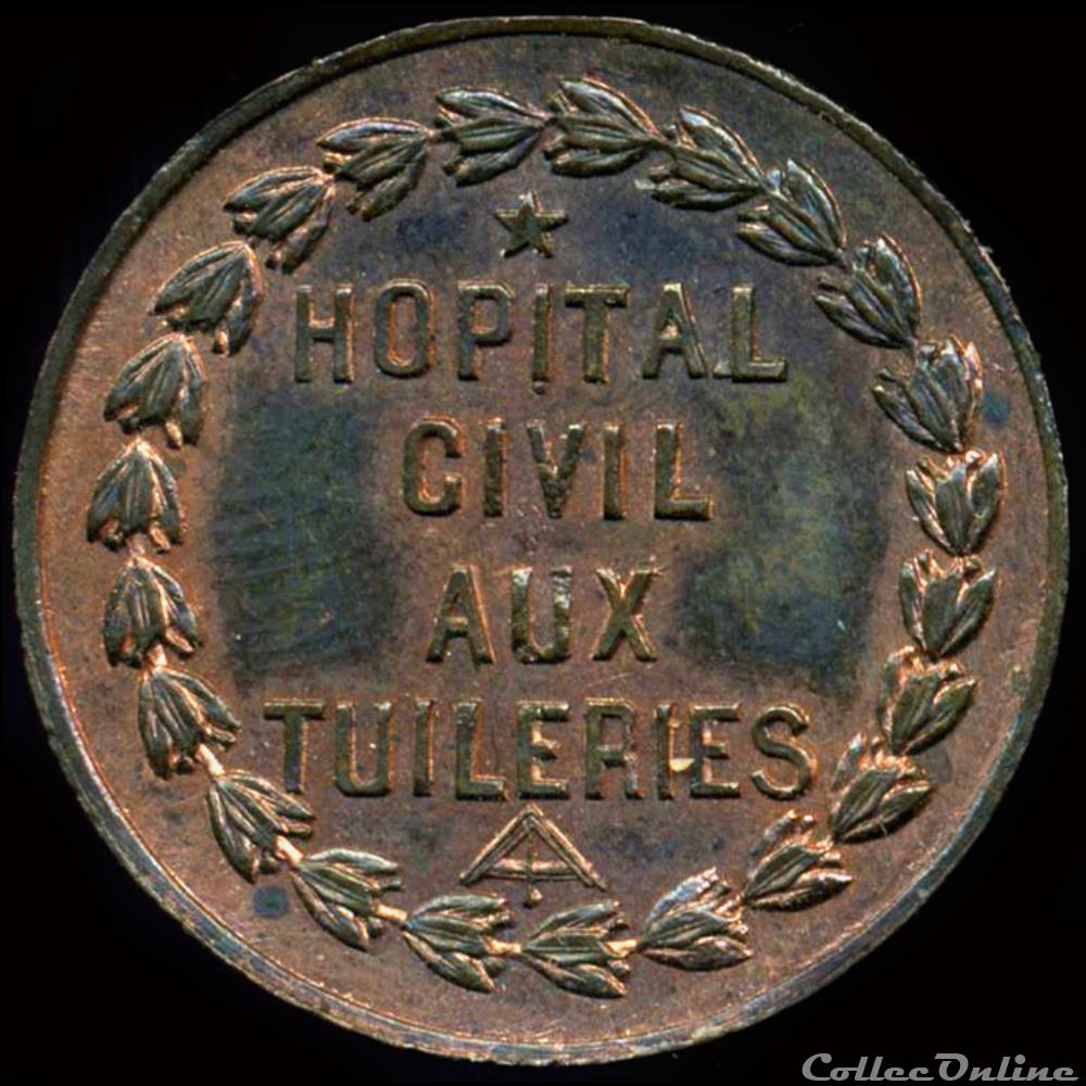 medaille france revolution 6 mars 1848 reprise des tuileries hopitaux civils