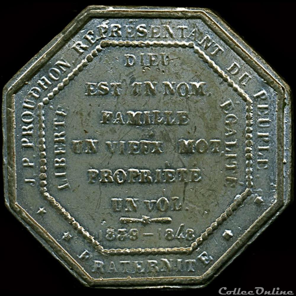 31 Juillet 1848 - Exposition des théories de Proudhon 2 medaille france revolution 31 juillet 1848 exposition des theories de proudhon
