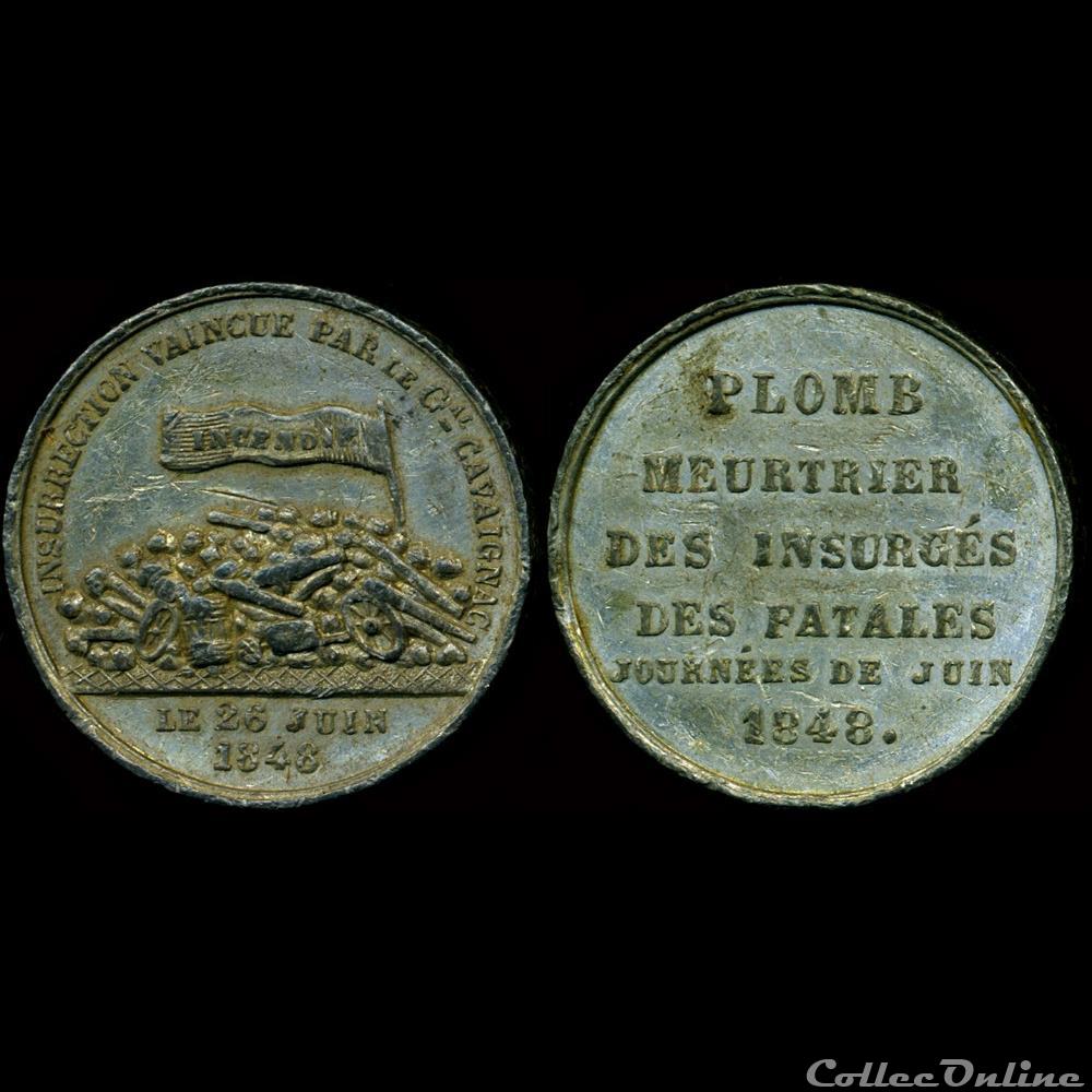 "Journées de Juin 1848" - Souvenirs de la lutte medaille france revolution journees de juin 1848 souvenirs de la lutte