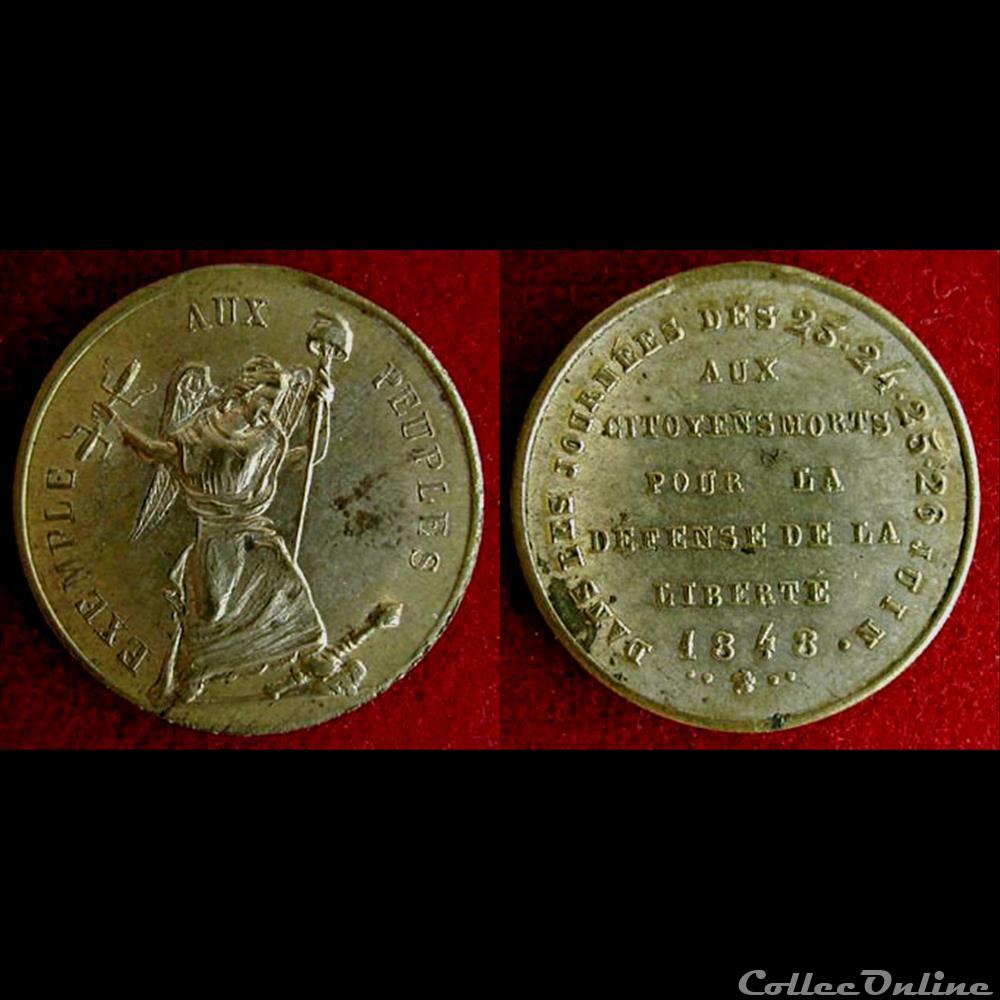 "Journées de Juin 1848" - Souvenirs de la lutte medaille france revolution journees de juin 1848 souvenirs de la lutte