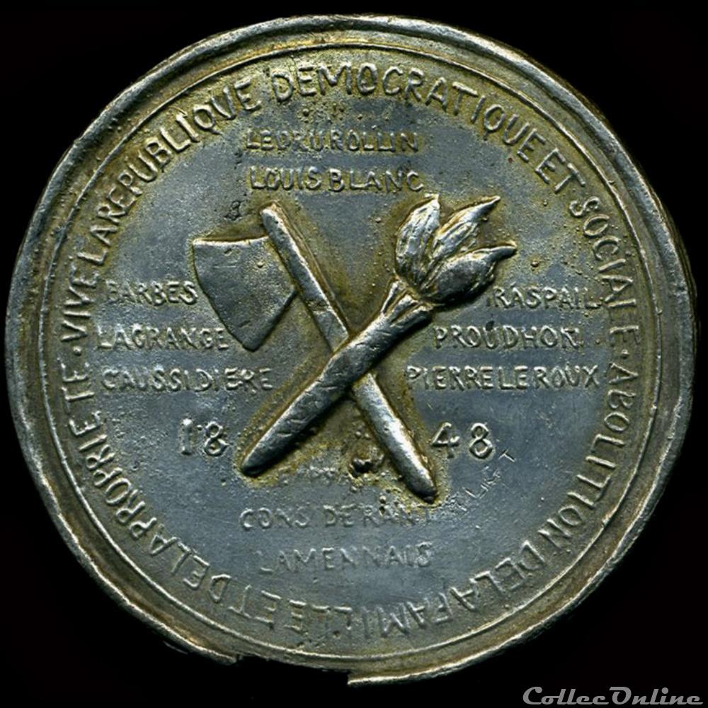 1848 - Médailles politiques sans date précise 2 france revolution de 1848 medailles politiques sans date precise