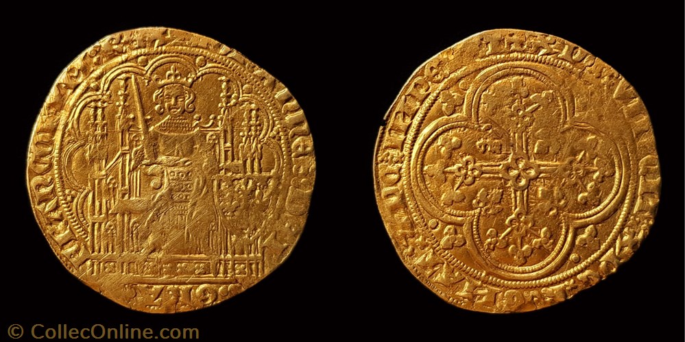 Jean II "le bon" - Écu d'or monnaie france royale jean ii le bon ecu or