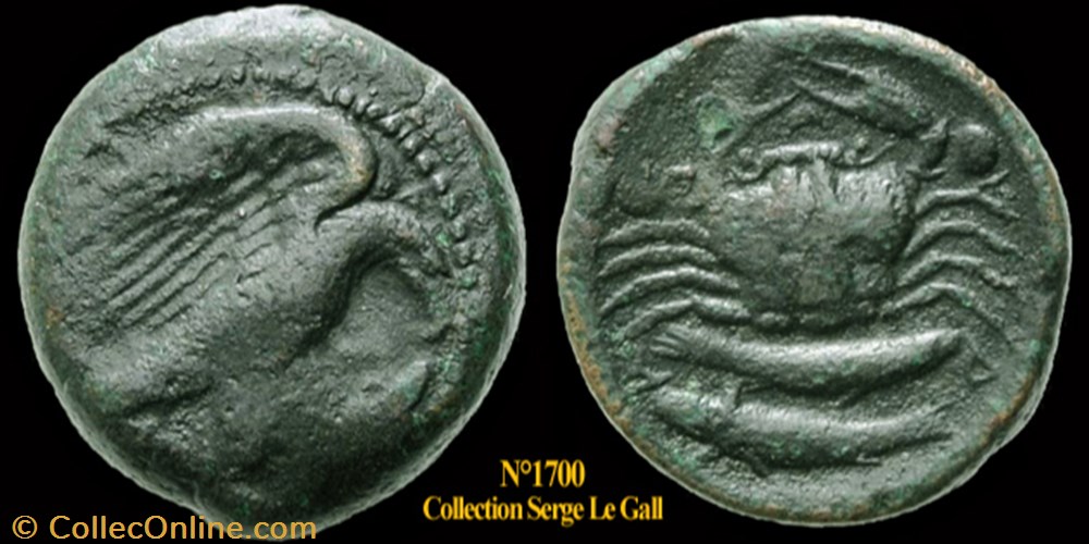 monnaie antique av jc ap grecque hexa agrigente