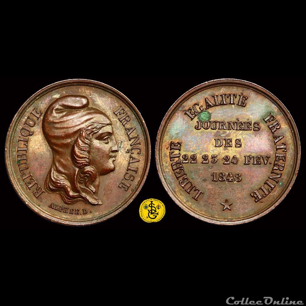 Février 1848 - Commémoration des Journées de Février medaille france revolution fevrier 1848 commemoration des journees de fevrier