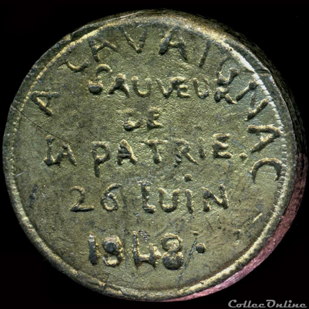 "Journées de Juin 1848" - Le Général Cavaignac, chef du Pouvoir Excécutif 2 medaille france revolution journees de juin 1848 le general cavaignac chef du pouvoir excecutif