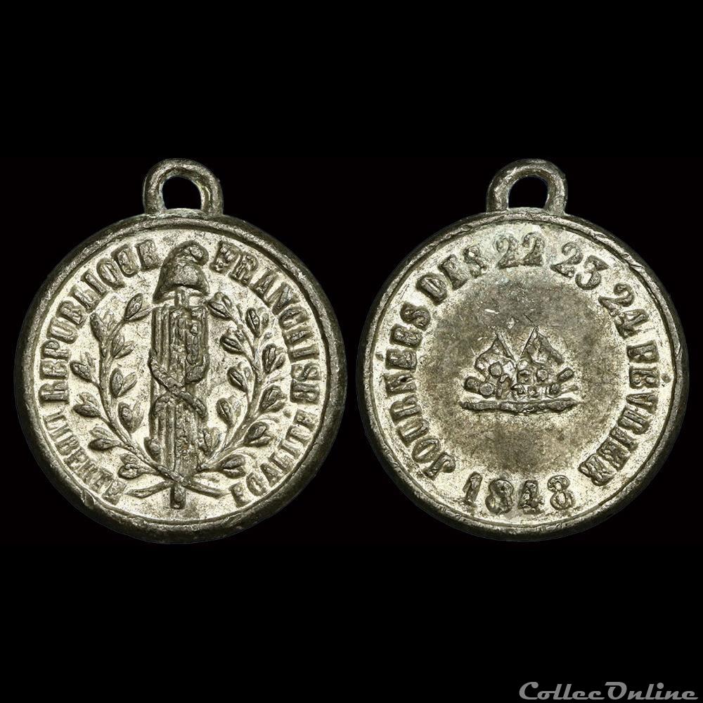 Février 1848 - Commémoration des Journées de Février medaille france revolution fevrier 1848 commemoration des journees de fevrier