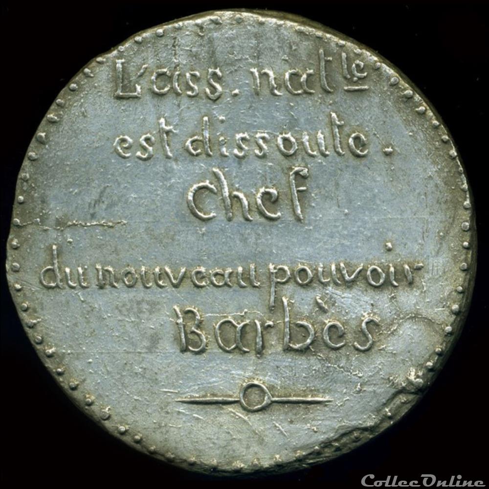 15 Mai 1848 - Violation de l'Assemblée Nationale par l'émeute 2 medaille france revolution 15 mai 1848 violation de assemblee nationale par emeute