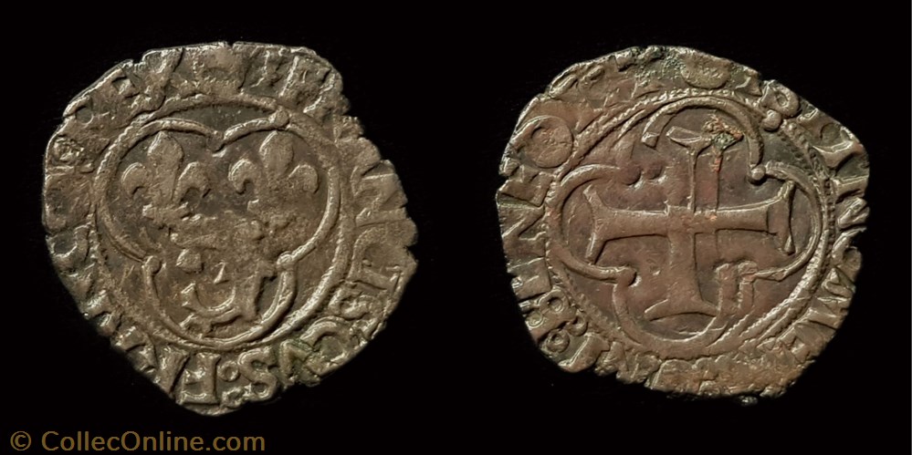 François 1er - Double Tournois du Dauphiné monnaie france royale francois 1er double tournois du dauphine