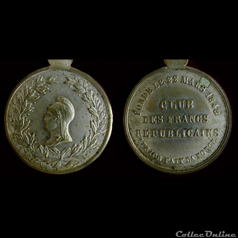france revolution 1848 medailles des clubs et societes