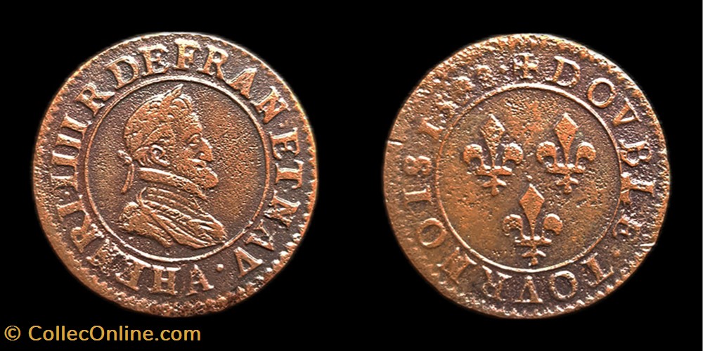 monnaies europe medievale france royales henri iiii double tournois 1598 a paris