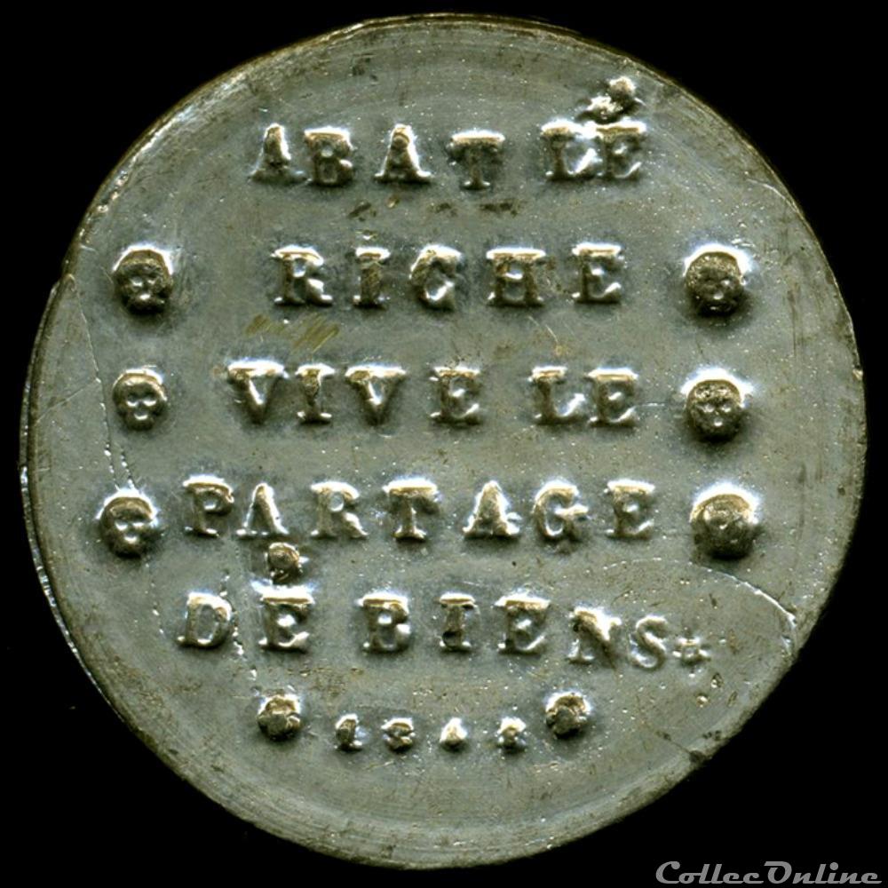 Juin 1848 (Lille) 2 medaille france revolution de juin 1848 lille