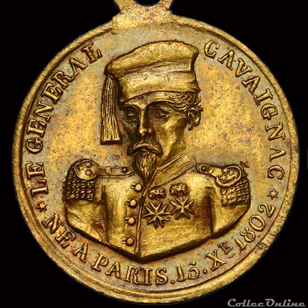 "Journées de Juin 1848" - Le Général Cavaignac, chef du Pouvoir Excécutif 2 medaille france revolution journees de juin 1848 le general cavaignac chef du pouvoir excecutif
