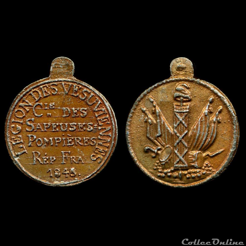 medaille france revolution mars 1848 legion des vesuviennes