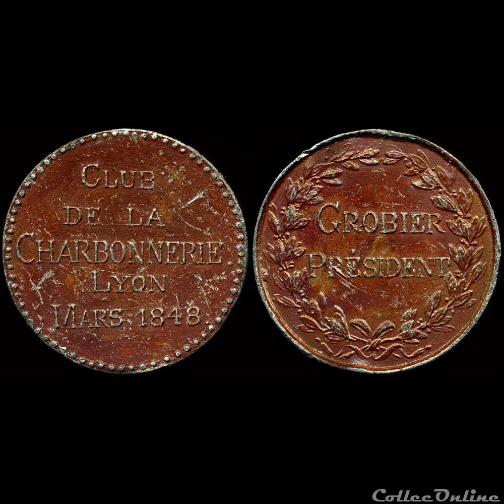 france revolution 1848 medailles des clubs et societes lyon