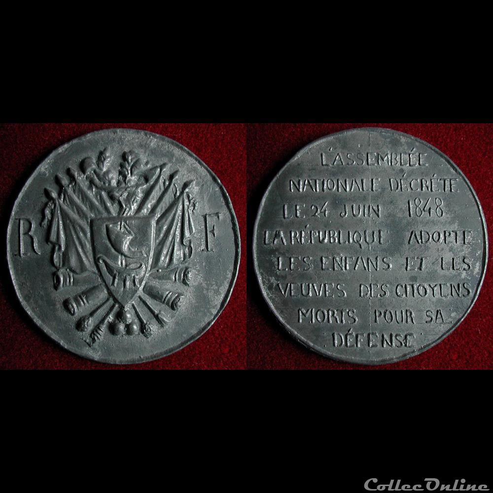 medaille france revolution journees de juin 1848 souvenirs de la lutte