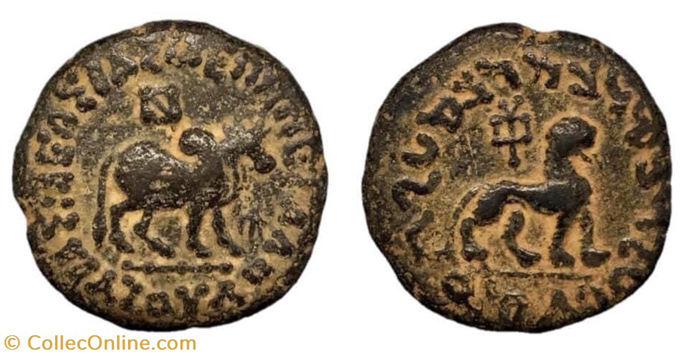 INDO-SCYTHIAN, Azes coins antique b to indo scythian azes