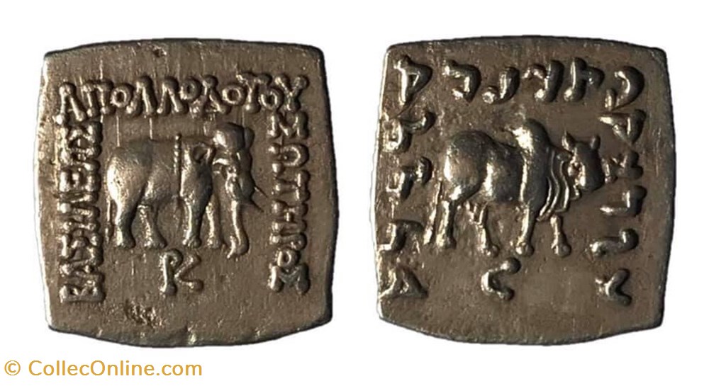 coins antique c indian baktrian king apollodotos i soter
