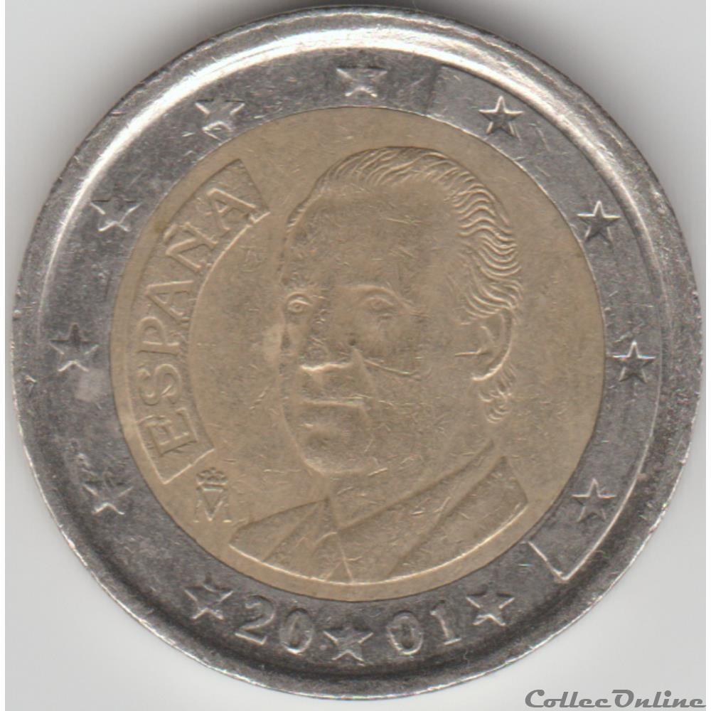 2 euros 2001 monnaie espagne 2 euros 2001