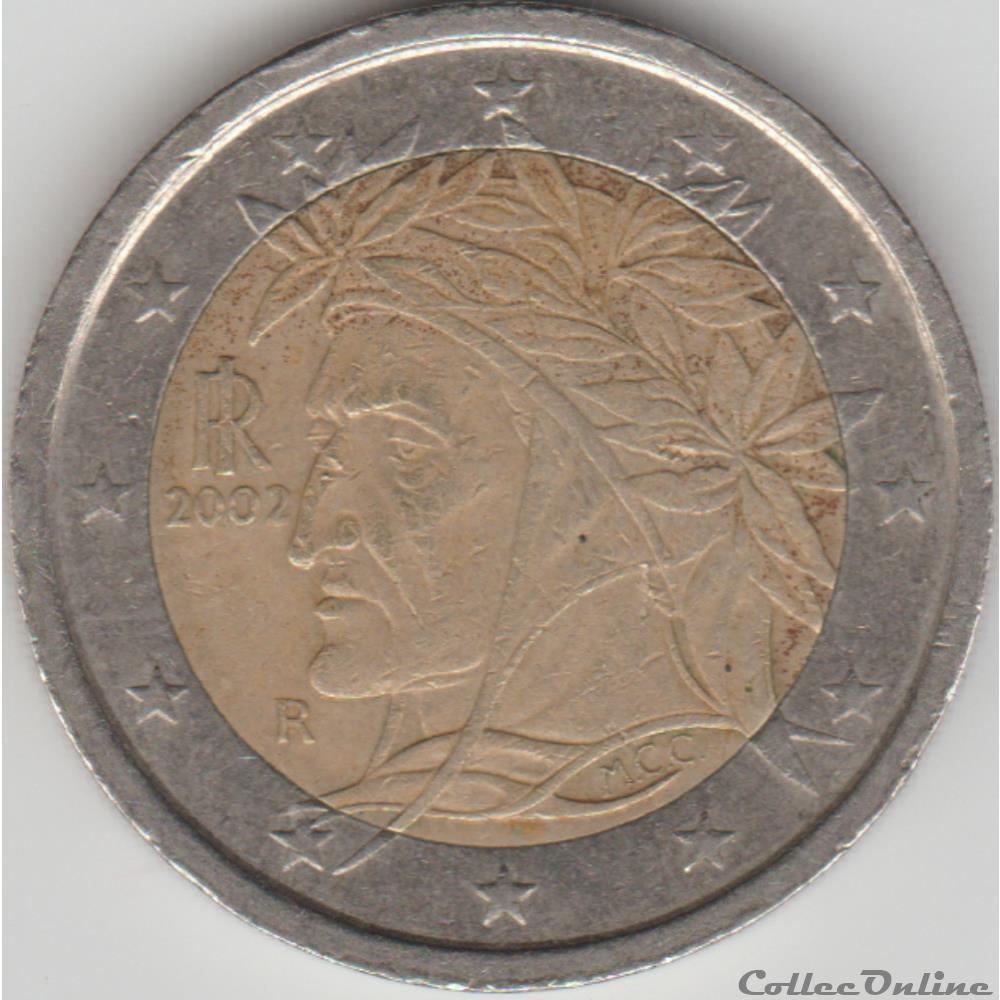 2 euros 2002 monnaie italie 2 euros 2002